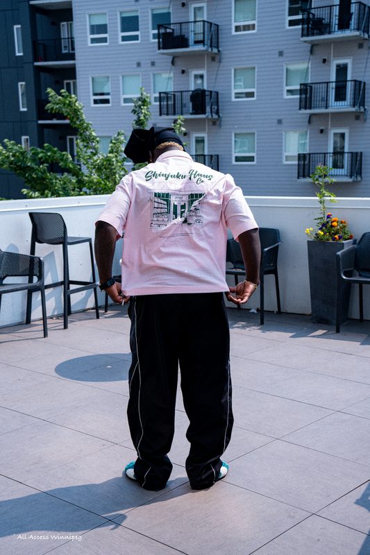 Behind-the-scenes styled portrait, rooftop, Winnipeg