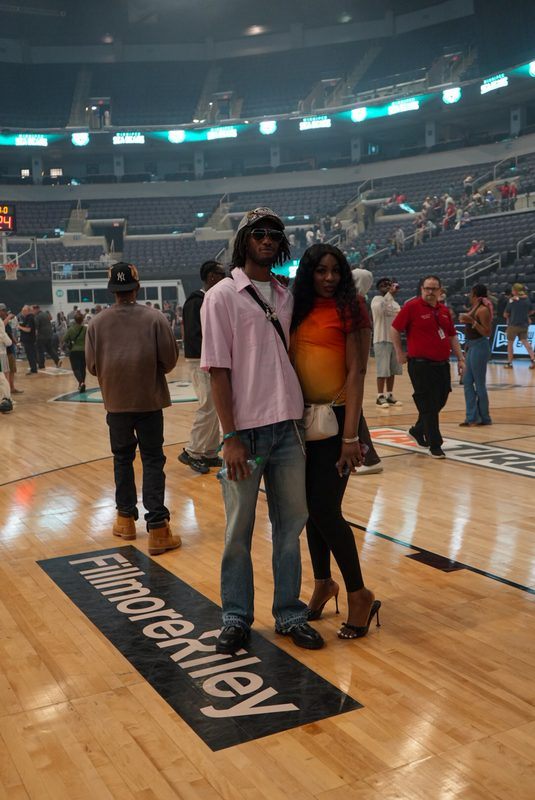 Couple posed courtside, Founding 15 launch, Winnipeg